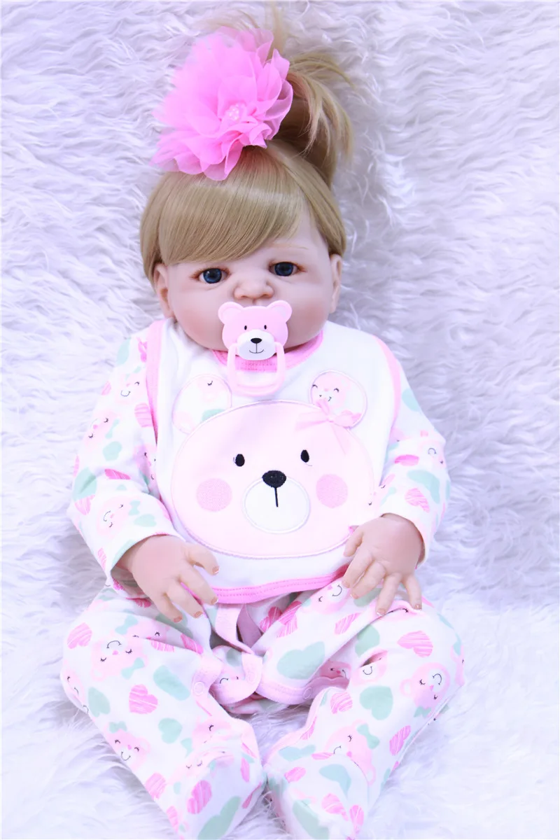 22-23 дюйма 55-57 см Bebe Reborn Baby Doll Мягкая силиконовая игрушка для мальчиков и девочек