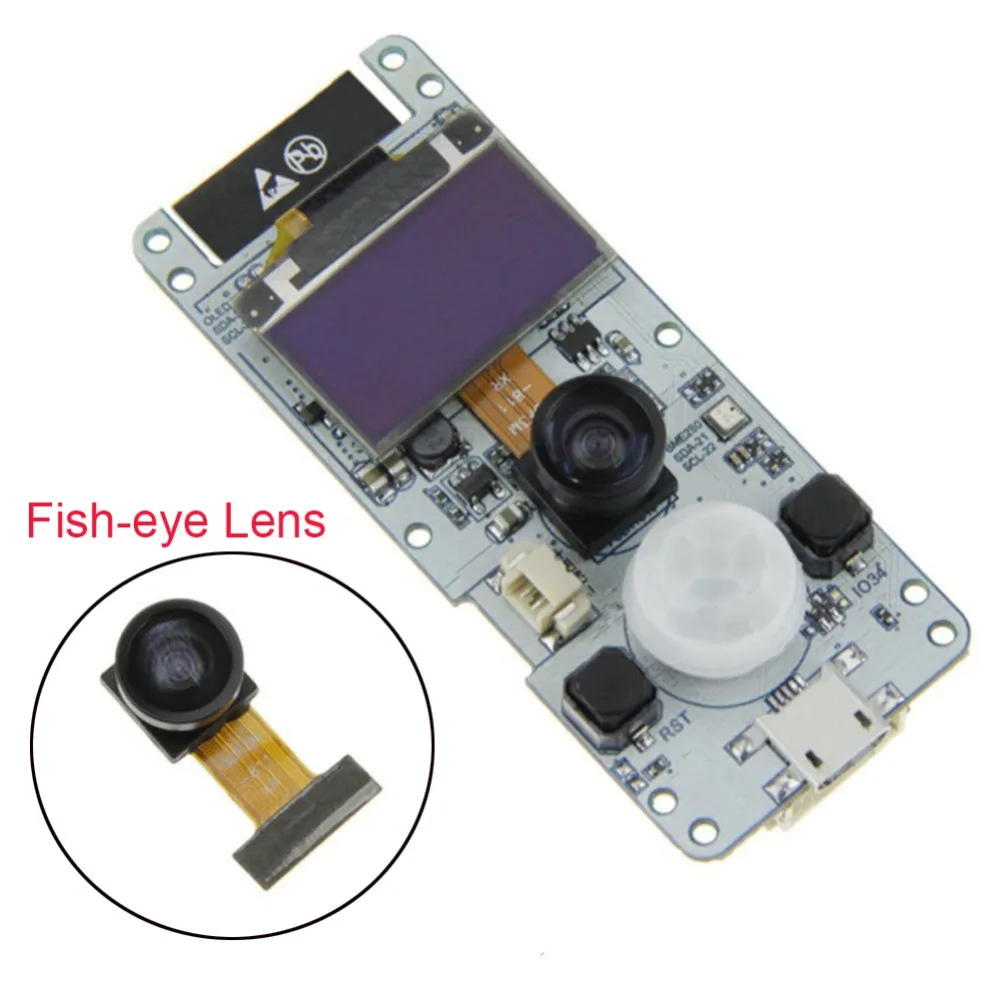 5Pcs for TTGO T-Camera ESP32 WROVER & PSRAM Camera Module ESP32-WROVER-B OV2640 Fish-eye Lens / Normal 0.96 OLED |