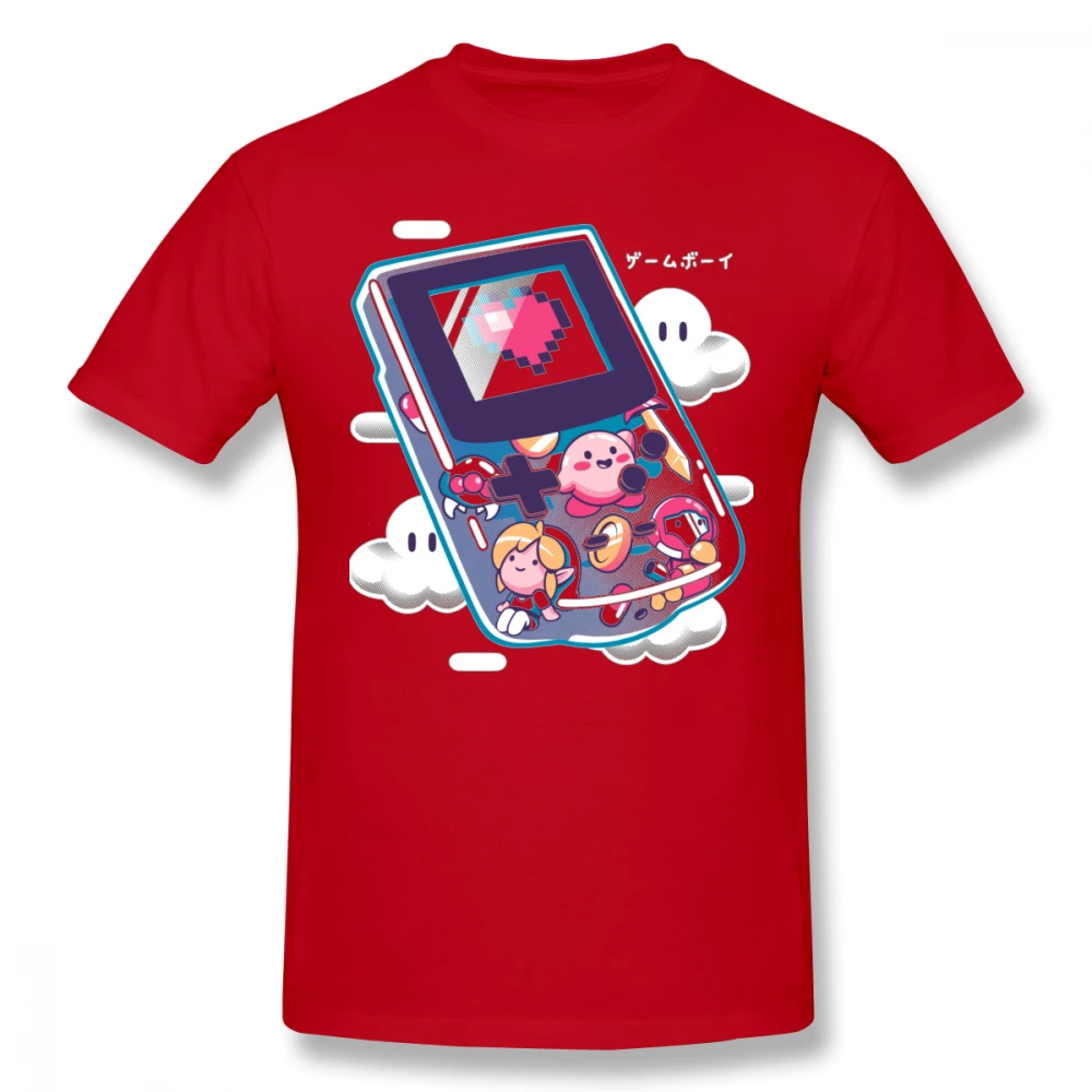 Красный Для мужчин PS игры Фолк Kriby Super Mario Bros футболка Новое поступление Camiseta хлопок футболки - Цвет: Красный