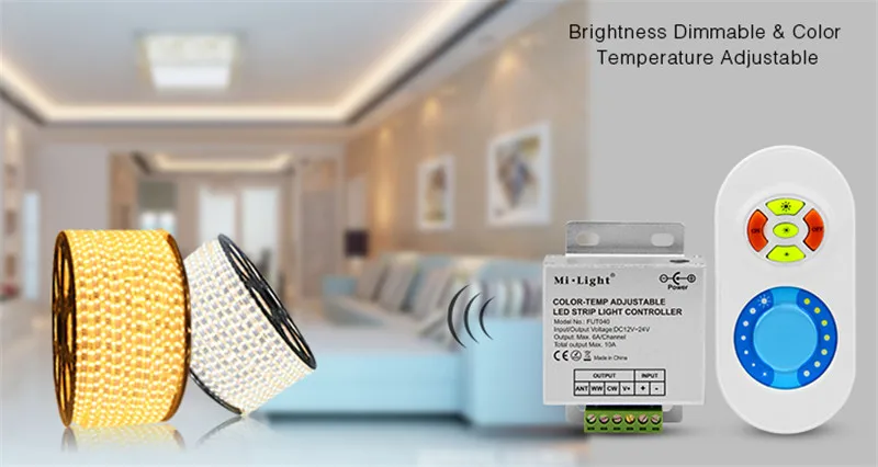 Mi.Light FUT040 433MHz Dual White LED Strip Controller Brightness dimmable Color temperature adjustable for led tape DC12V-24V | Освещение