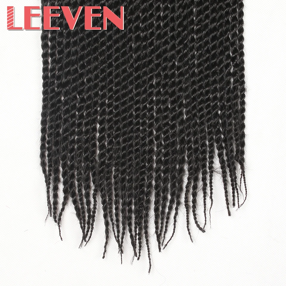 Leeven 10, 14, 18, 22 дюйма, 30 прядей, Сенегальские, крученые, вязанные крючком волосы, синтетические плетеные волосы для наращивания, высокотемпературное волокно, 1 шт