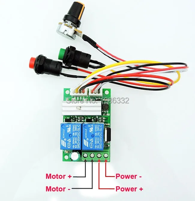 WS16 DC 6 в 24 3A контроллер скорости двигателя ШИМ Регулируемый регулятор реверсивный