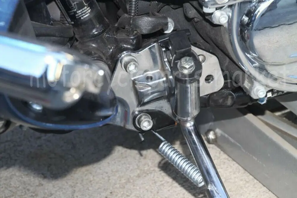 Универсальный хром Jiffy Стенд Kickstand Весна для Harley Touring Road Street Electra Glide Softail 07-18 аксессуары для мотоциклов