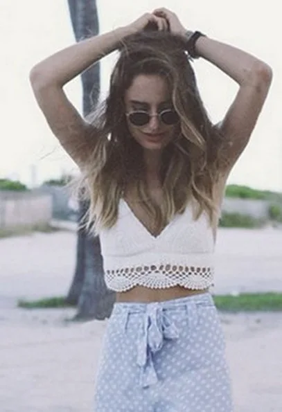 2015 New Summer Women Vintage Bustier Crop Top Camisole Camis Sexy Hollow Out Lace Bralette Fashion Crochet Cropped Tops Tees | Женская
