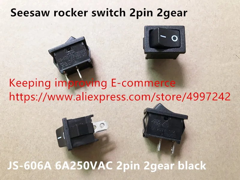Оригинальный новый 100% seesaw клавишный переключатель 2pin 2gear black JS 606A