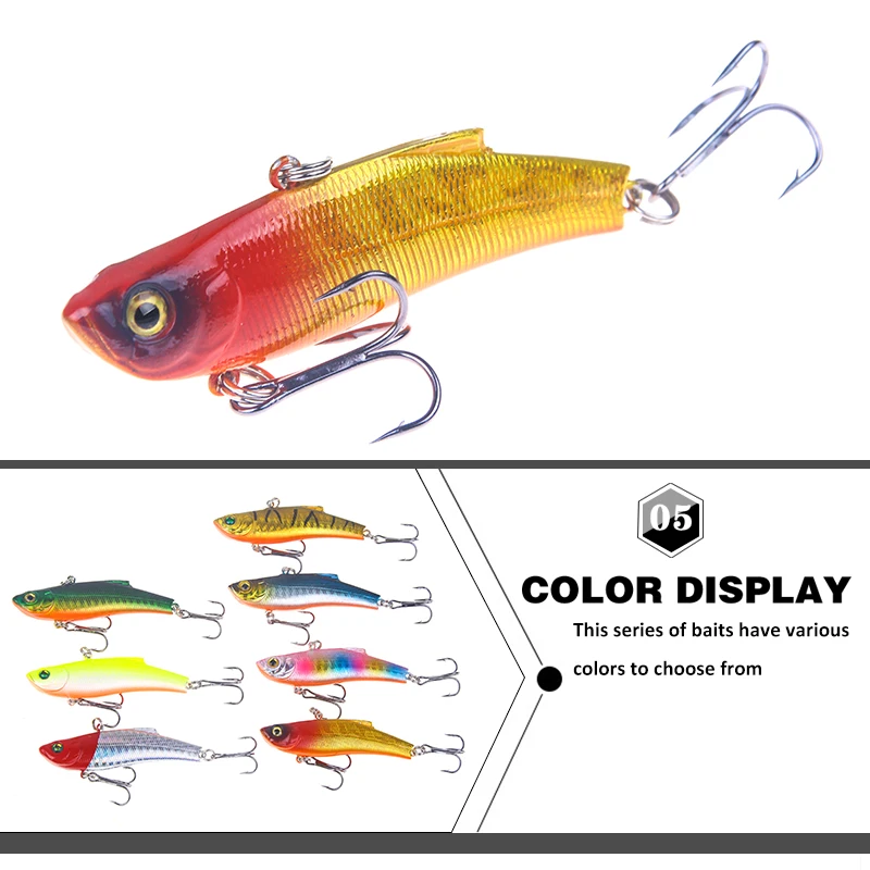 SEAPESCA 1pc Winter Ice Fishing VIB Lure 70mm 18g Quality Metal Hard Bait 3D Natural Eyes Wobblers Bass Pike Japan Pesca YA492 | Спорт и