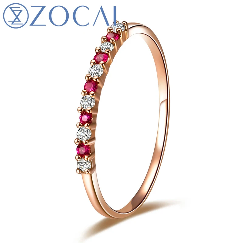 Обручальное кольцо с рубином 0 07 карат 18 К розовое золото 06 карат|18k rose|cutting ringdiamond