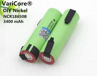 4 pcslot 2019 new original ncr18650b 3 7v 3400mah 18650 rechargeable lithium battery solder nickel sheet batteries