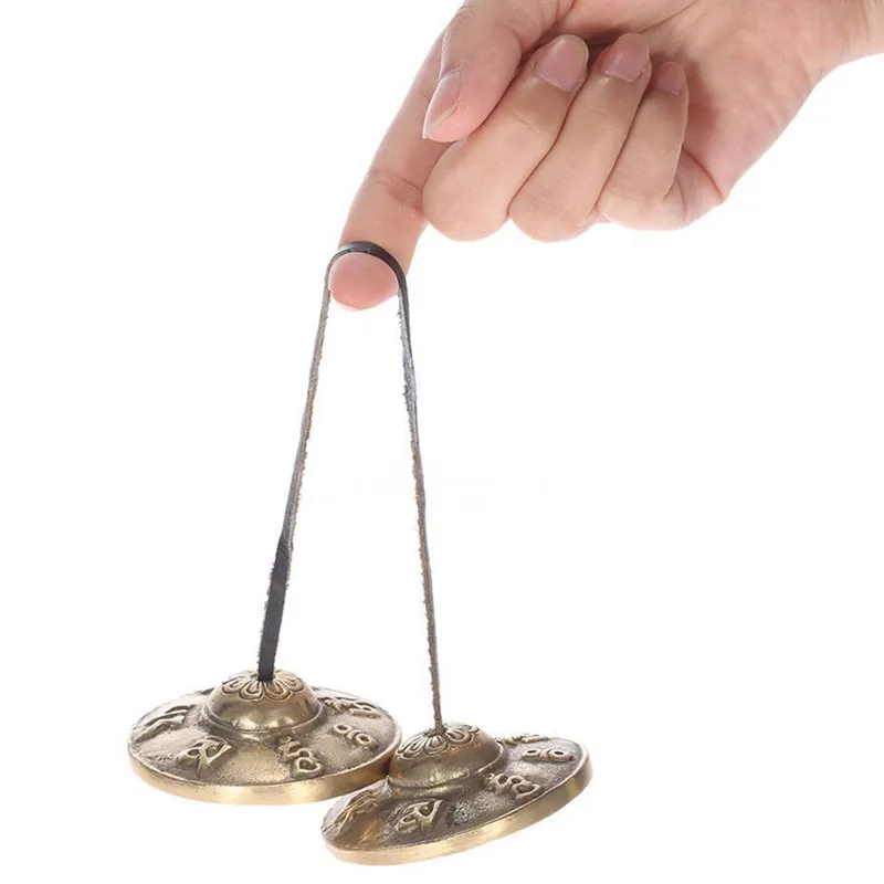 2.6in компактный ручной работы металлический расслабляющий Tingsha Cymbal Bell|Гонги и