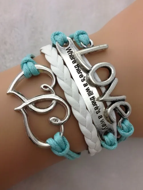 1 шт. там где будет есть способ талисман Двойное сердце браслет-браслет дружбы 1541