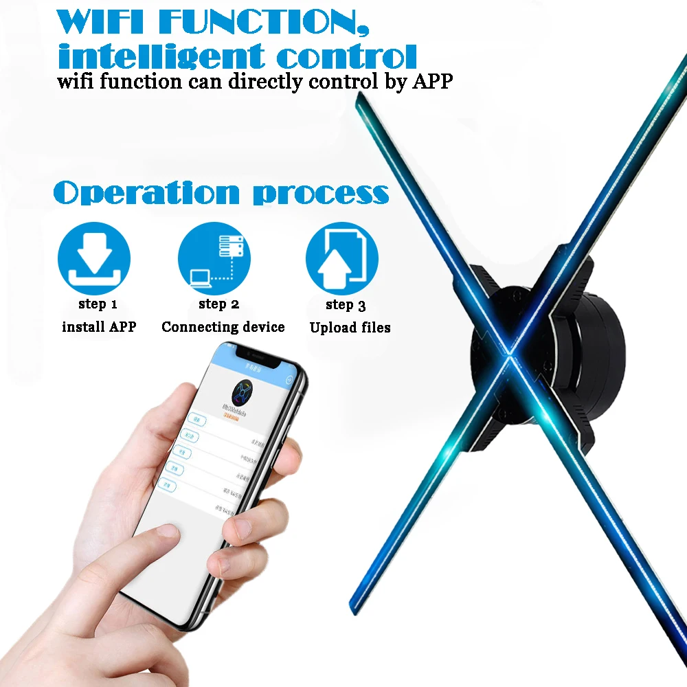Голограмма AUSIDA 50 см 3D 512 светодиодный Wi Fi облачный СВЕТОДИОДНЫЙ Дисплей