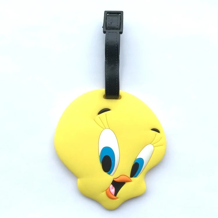 Аксессуары для путешествий Защитные чехлы для чемодана Tweety Tweetybird багажные бирки проверенные карты посадочная идентификация - Цвет: Светло-желтый