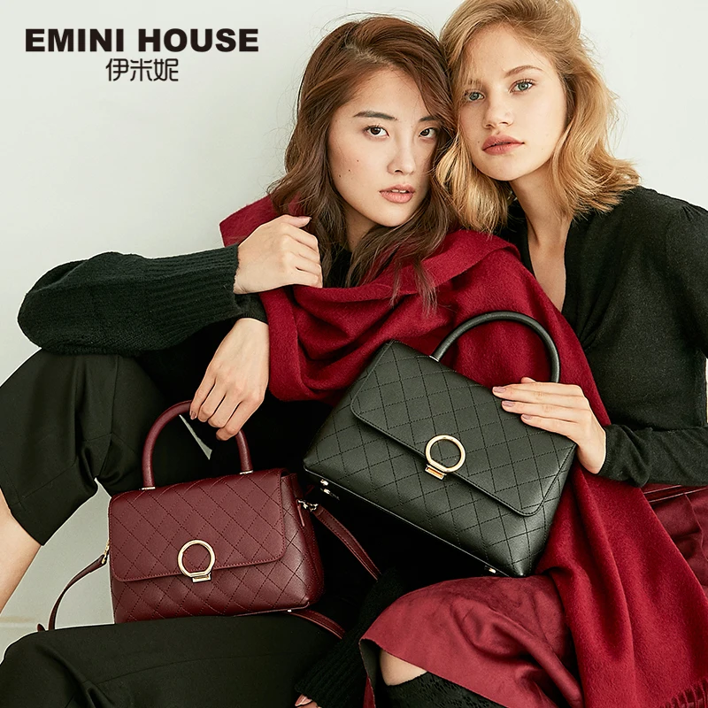 EMINI HOUSE роскошные сумки с ромбовидной решеткой женские дизайнерские через плечо