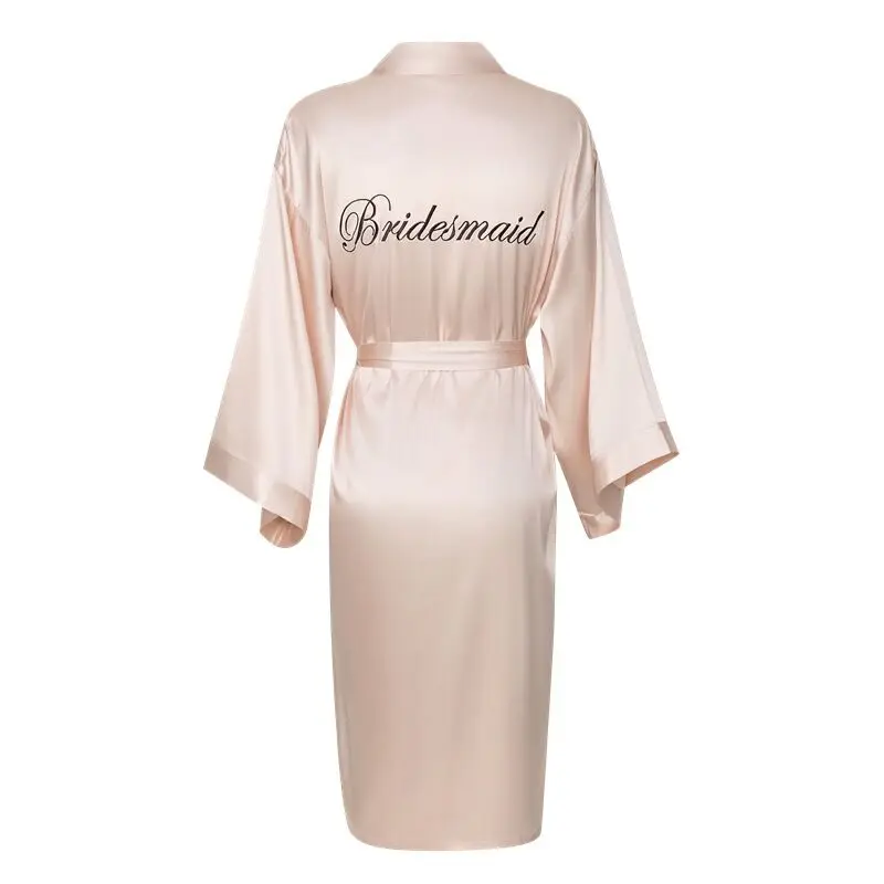 Customize Wedding Bride Bridesmaid Robe Women Silk Satin Kimono Embroider Letters Female Dressing Gown Bachelor Party | Женская одежда