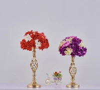 european style gold plated iron flower vase metal candle holder candle stick wedding centerpiece event road lead wedding prop