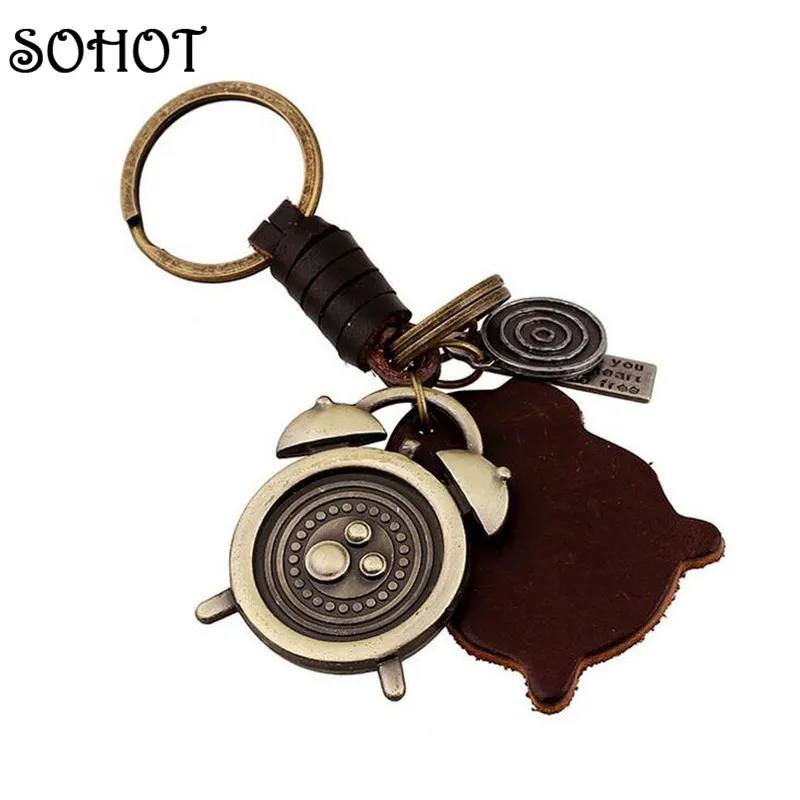 SOHOT уникальный дизайн брелок с сигнализацией сумки подвеска из натуральной кожи
