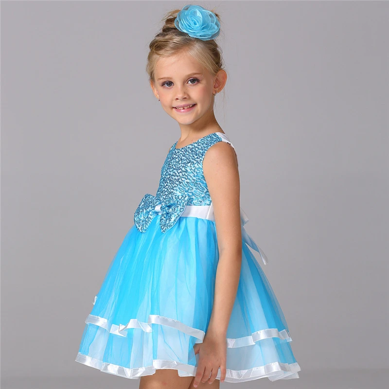 2017 платья для маленьких девочек детское голубое платье принцессы Одежда секса