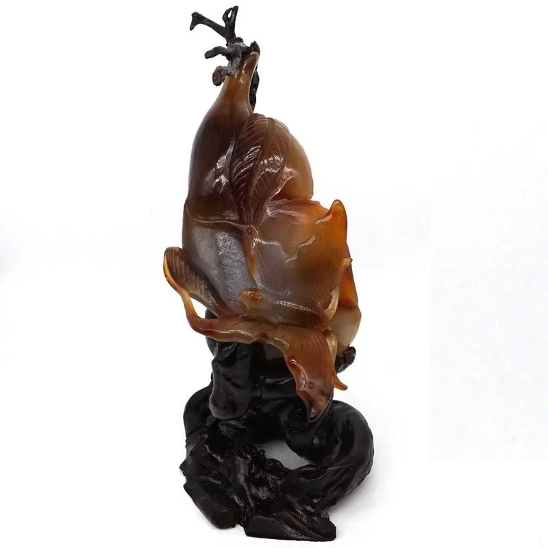 Статуя-бабочка натуральный драгоценный камень кармелийский красный агат жеод