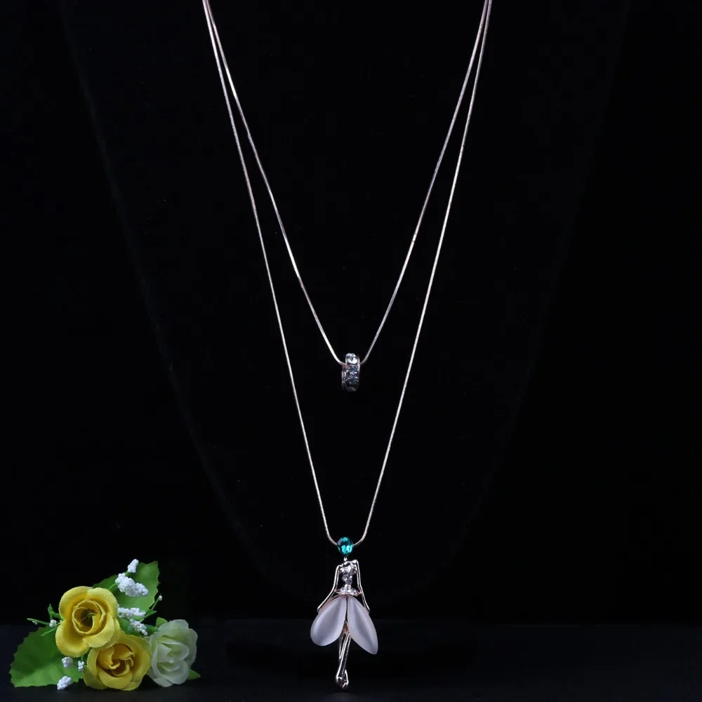 WEVENI эффектное ожерелье в виде ангела феи опала Хрустальная фигура кошачий глаз