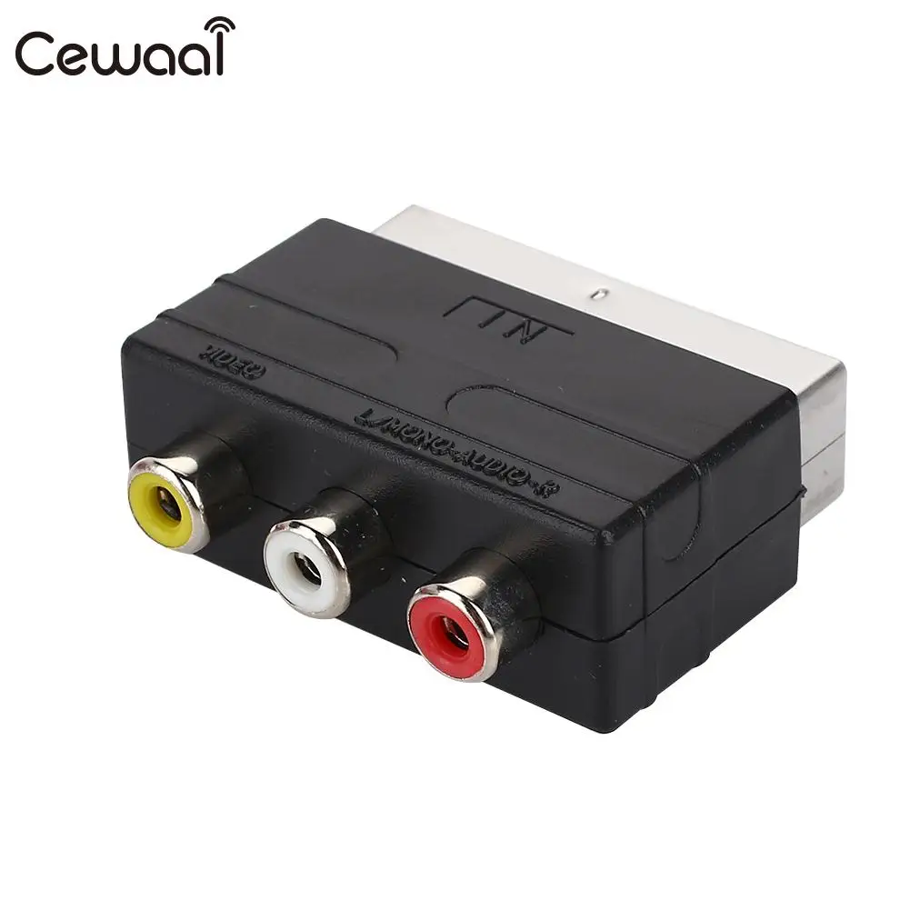 RGB Scart штекер для 3-RCA Женский адаптер соединение ABS пластик Бытовая ТВ DVD VCRs |