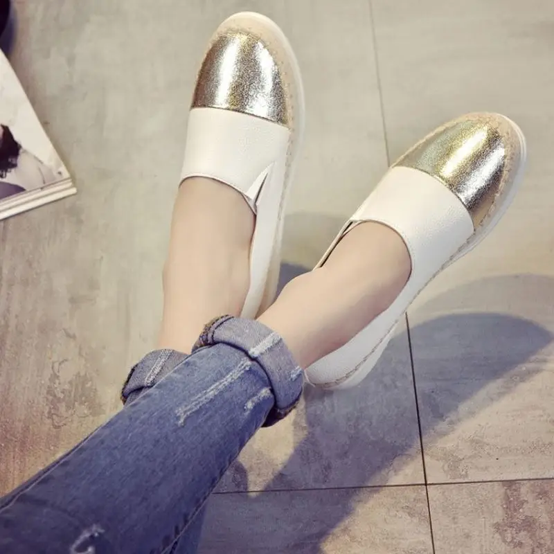 Женские лоферы без застежки на плоской подошве Классические Лоскутные