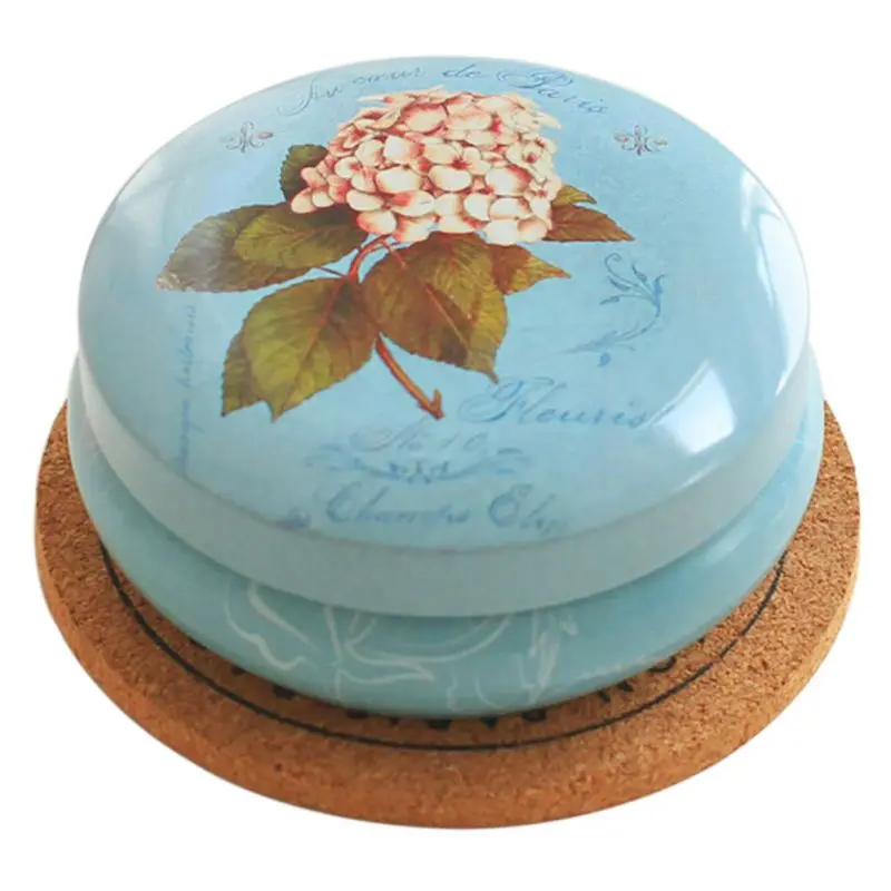 Жестяная коробка для хранения мелочей в стиле цветов портативный элегантный