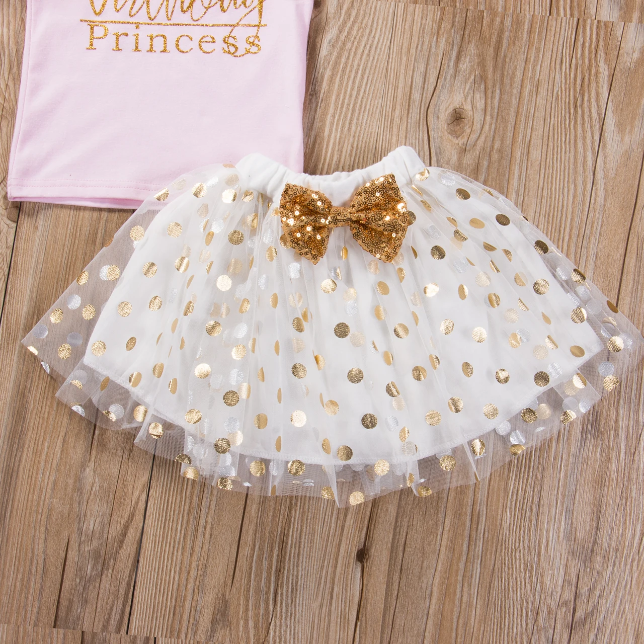 Детский комплект одежды для маленьких девочек костюм на день рождения футболка