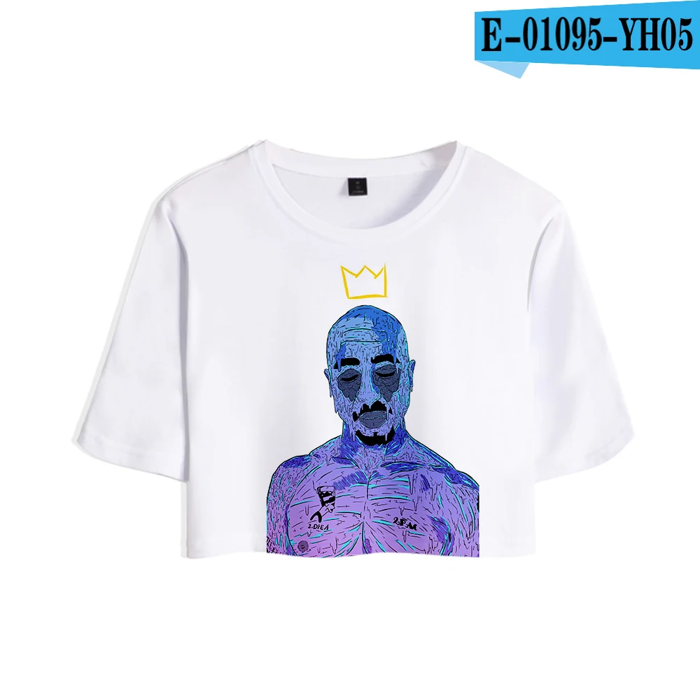picture color 2Pac Tupac Amaru Shakur 3D принт Midriff-baring футболка женская летняя сексуальные повседневные вещи Harajuku короткий рукав Футболка Горячая Распродажа - Цвет: picture color