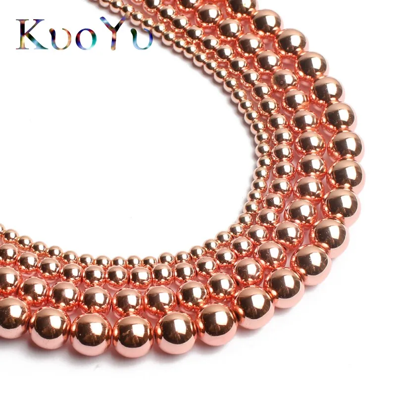 Бусины круглые каменные из розового золота AAA бусины для изготовления ювелирных