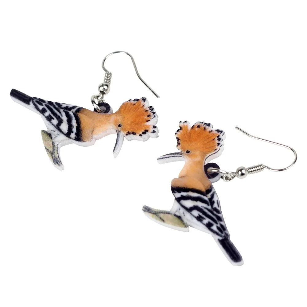 WEVENI акриловые аниме модные серьги с птицами Hoopoe новые длинные висячие ювелирные