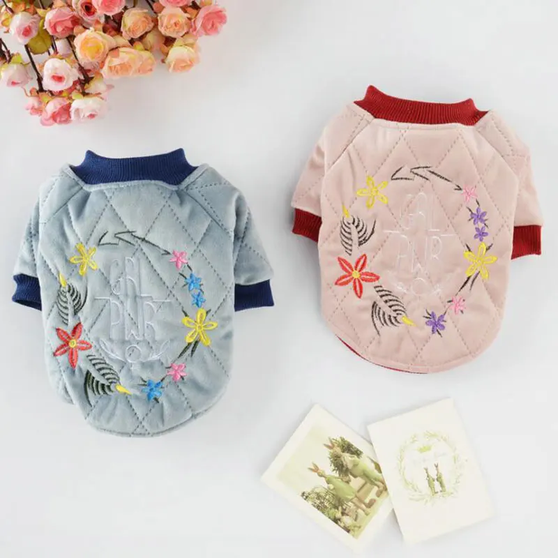 Флисовая Куртка для собак Теплая Зимняя Одежда питомцев хлопковое пальто с