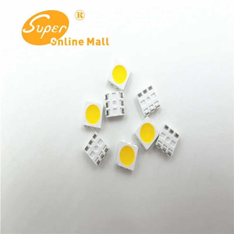 5050 Белый SMD/SMT High Power LED PLCC-6 3-ЧИПОВ Супер Яркий свет лампы 100 шт. БЕЛЫЙ Свет диод |
