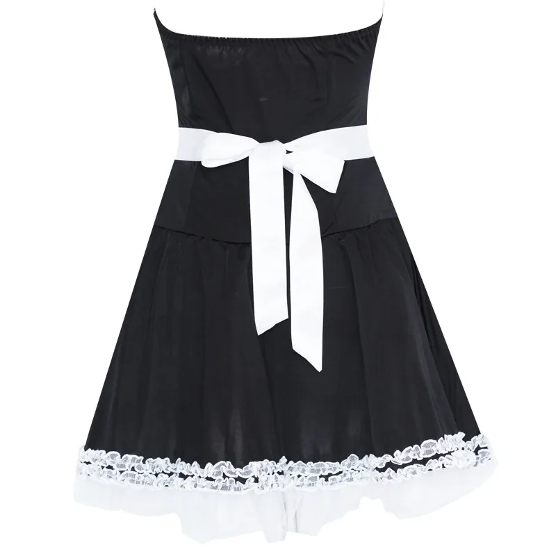 

Women Sexy Black Maid Costume Cosplay Sissy Maid Servant Uniform Halloween Costumes Sweet Skirt Fancy Dress W348194