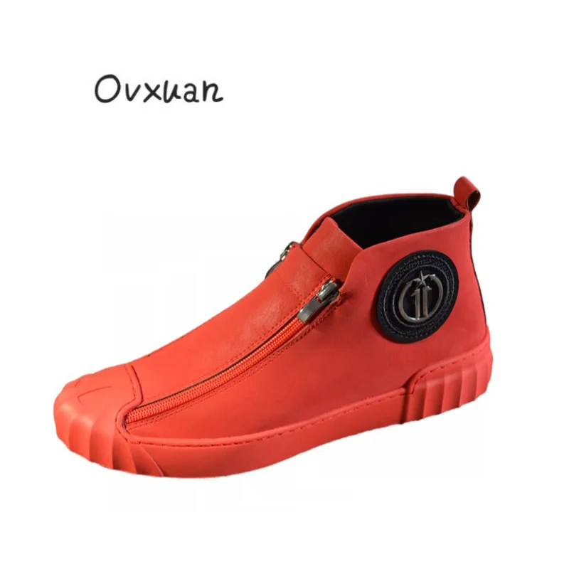 OVXUAN Модные Металлическая пряжка скорлупа кроссовки мужские Плоские туфли Хип хоп мокасины повседневная вечеринка обувь мужская высокое качество роскошный кросовки мужские туфли