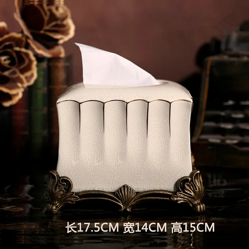 tissue boxes C Керамические многофункциональные коробки для салфеток, ресторанная перекачивающая бумага, креативная гостиная винтажные коробки для хранения держатель, J17693 - Цвет: tissue boxes C