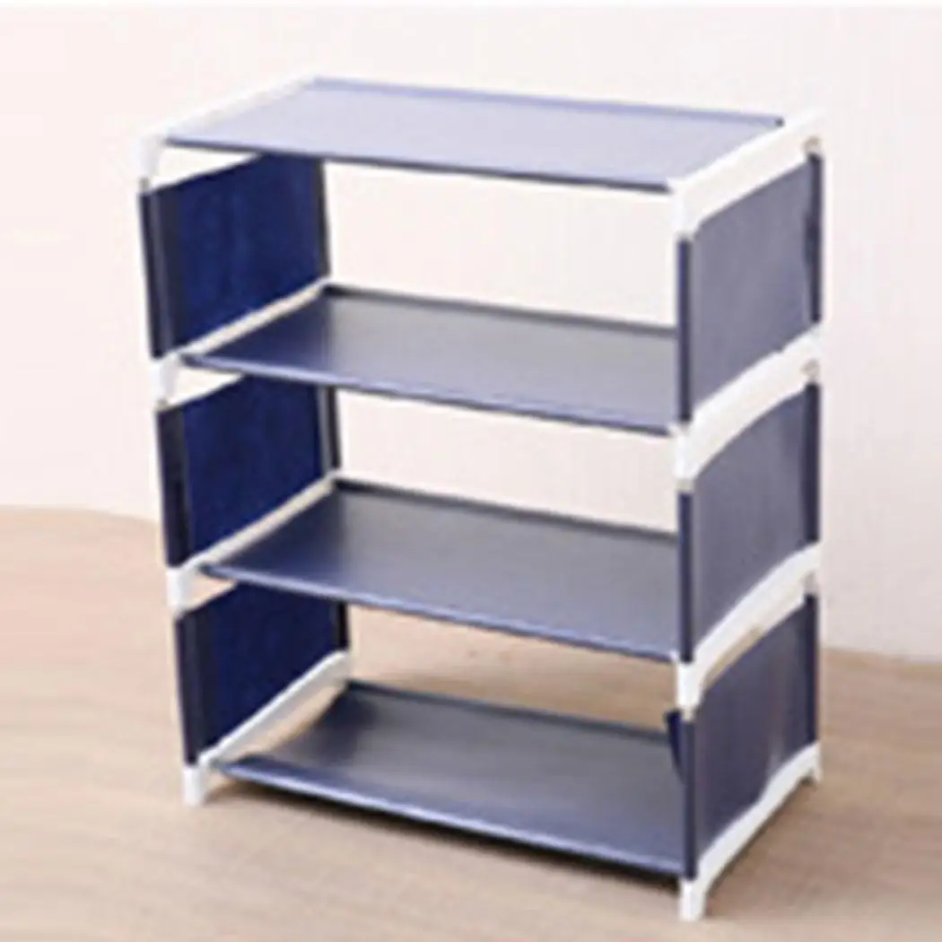 navy blue 4 Новая многофункциональная для обуви, органайзер, 4 слоя, стеллаж для хранения обуви, стеллаж для хранения обуви, стеллаж для обуви, шкаф, домашняя мебель - Цвет: navy blue 4