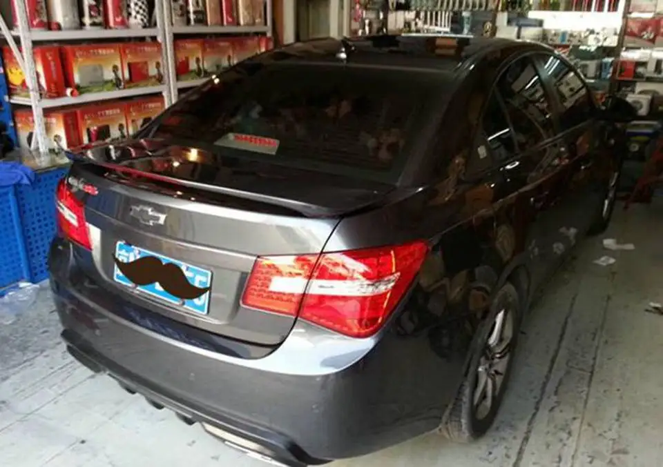 Использование для chevrolet спойлер cruze 2009- cruze спойлер для губ высокое качество абс материал автомобиля заднего крыла праймер цвет заднего спойлера