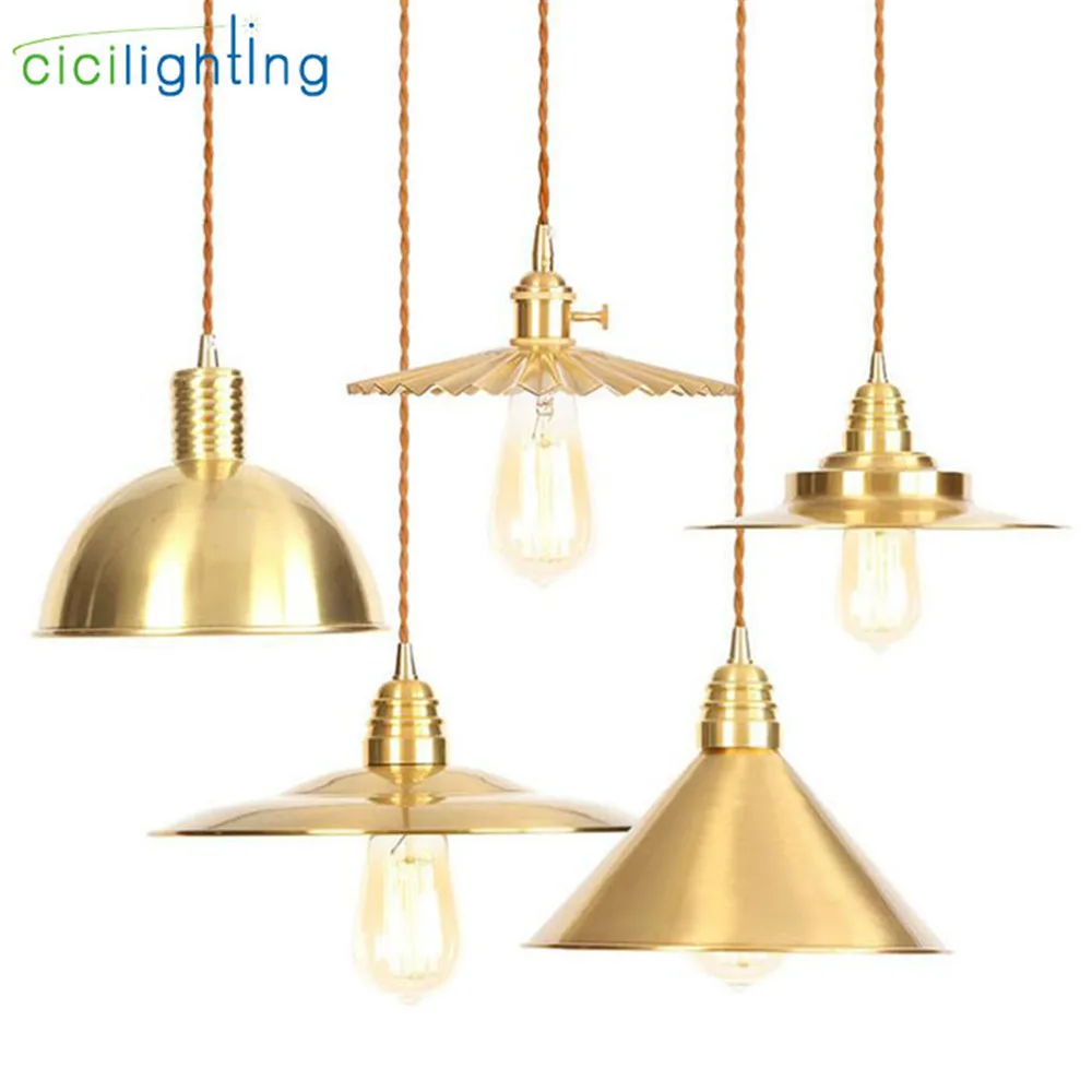 1 светильник латунный подвесной промышленный медный потолочный для ресторана