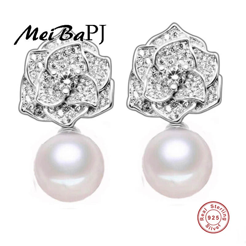 Серьги гвоздики женские из серебра 925 пробы с пресноводным жемчугом|silver stud