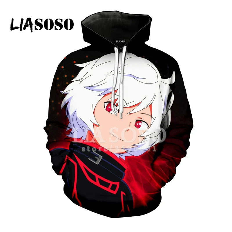 LIASOSO/толстовки с капюшоном и объемным принтом в стиле аниме унисекс Kawaii Белые