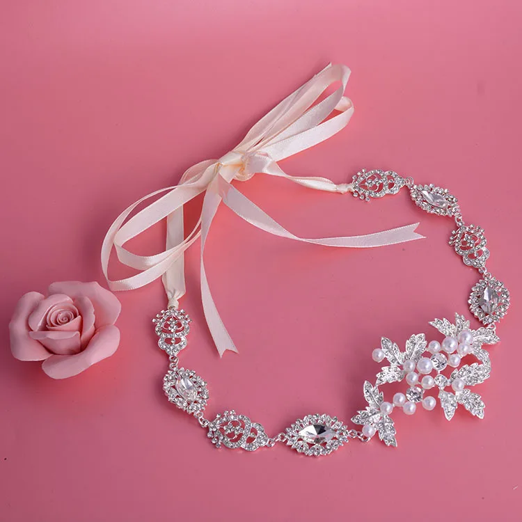 Головной убор в европейском стиле с кристаллами и жемчугом повязка на голову для