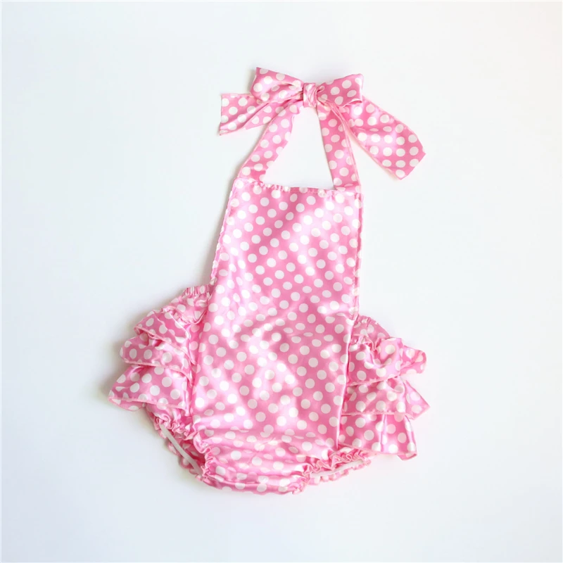 cute baby rompers girls clothes cotton polka dot condole belt soft solid bowknot infant jumpsuit | Детская одежда и обувь