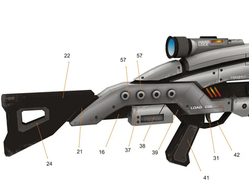 DIY 1:1 Mass Effect M8 Мститель винтовка Бумажная модель Сборка ручная работа 3D игра-головоломка детская игрушка
