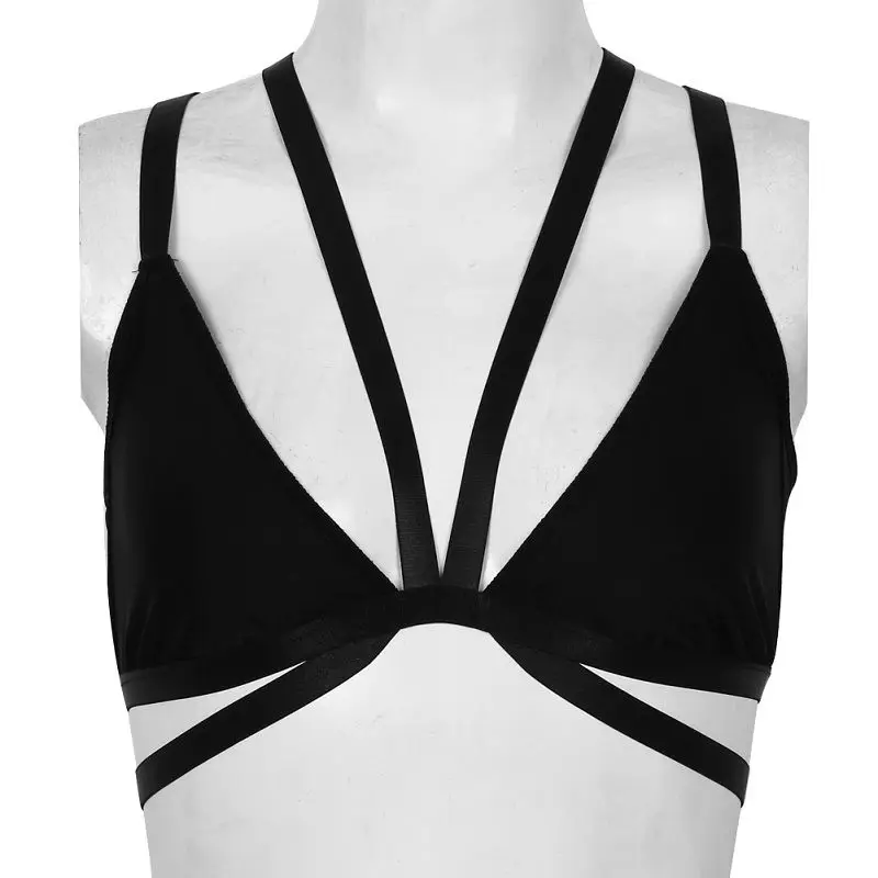 Женская майка Canis новинка сексуальный бюстгальтер с бретельками черный вырезом