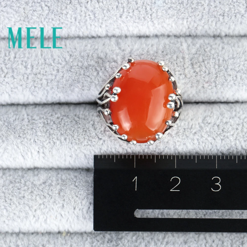 Natural south red agate rings for women and man 15X20mm big oval cut 925 sterling silver gemstone fine jewelry Festival gifts | Украшения и