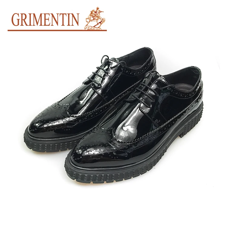 Мужская обувь из лакированной кожи GRIMENTIN черная официальная в британском стиле