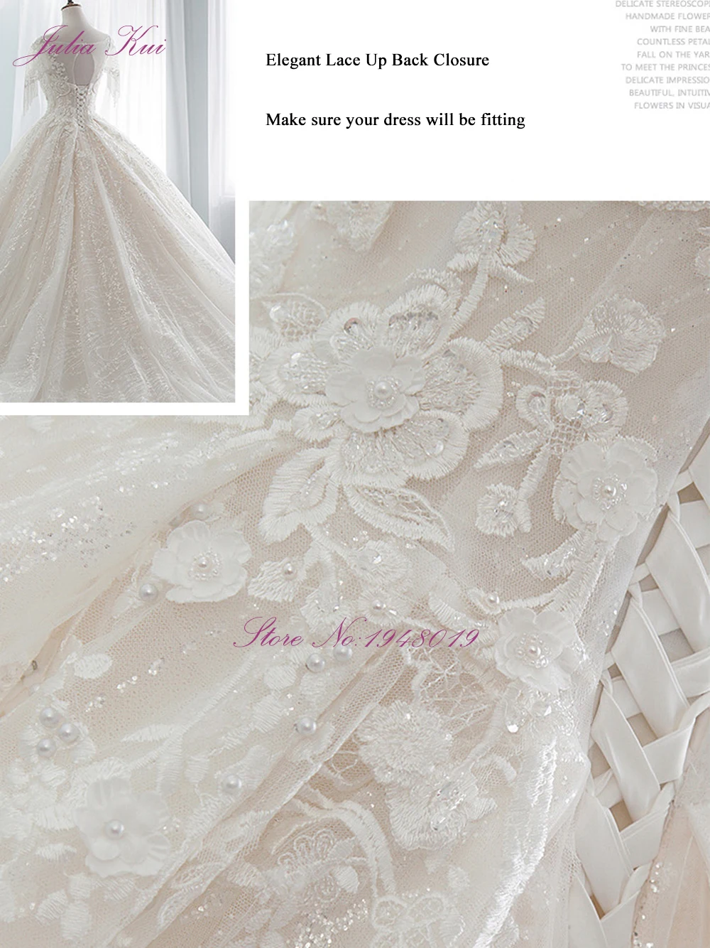 Julia Kui Vintage Bling Scalloped-Neckline Ball Gown Wedding Dresses With Cap Sleeves Delicate Wdding | Свадьбы и торжества
