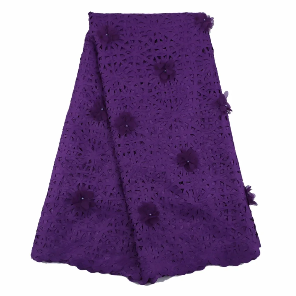 

African Lace Fabric 3d Flower Appliques with beads aqua color for Evening dress African French Lace Fabric NFN1683