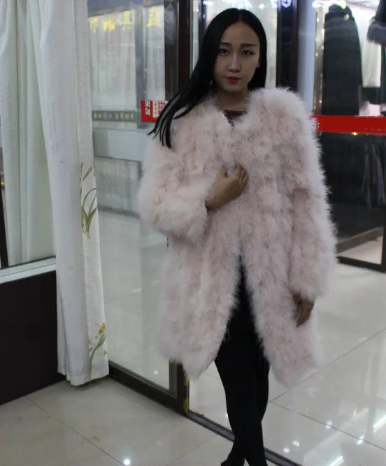 Linhaoshengyue Страусиные волосы пальто, длинный рукав, пальто 90 см длиной, Novel Fashion