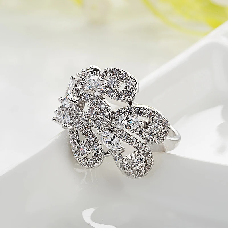 LUOTEEMI кольца для Для женщин цирконами Стек узкие микро паве ЧР предложение